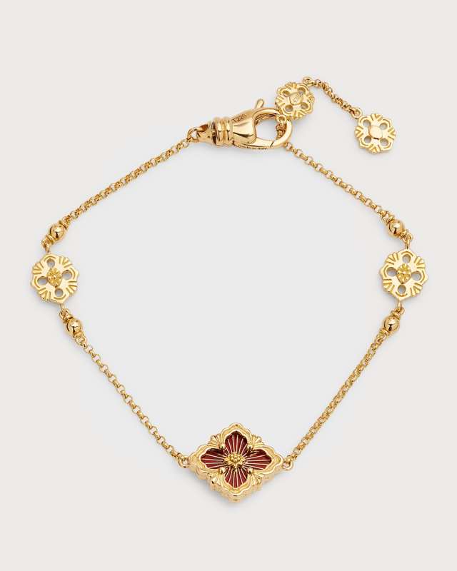Opera Tulle 18K Yellow Gold Red Enamel Bracelet